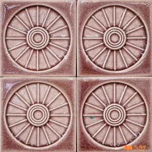 undefined-Ceramic Brown Decorative Wall Tile Code32938 (100x100mm, Glossy, 9Pc in Box)