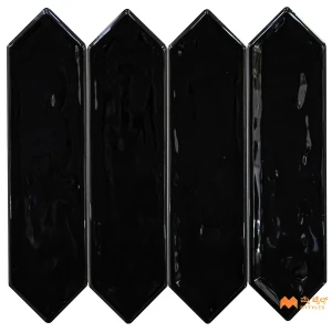 undefined-Black Picket Subway Wall Tile Code38104 (75x300mm, Glossy)