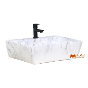 undefined-Ceramic White Table Top Wash Basin Code35995 (350x450x140mm, Glossy)