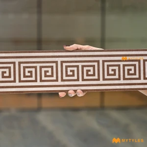 Linear Meander Brown Border Tile Code39822 