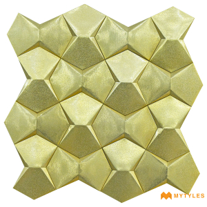 undefined-Gold Metal Mosaic Wall Tile Code25607 (300x300mm, Metallic)