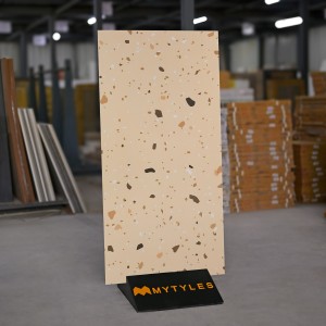 undefined-Vitrified Cream Terrazzo Floor and Wall Tile Code26360 (600x1200mm, Matt)