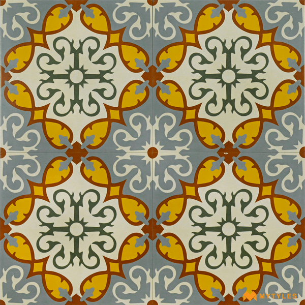 Buy 1x1 ft Yellow Moroccan Ceramic Matt Tile Code20842 | MyTyles