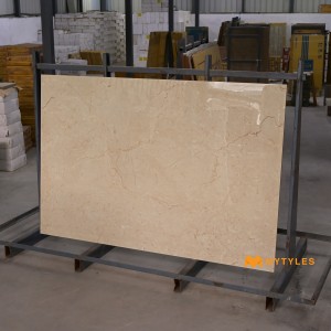 undefined-Vitrified Cream Slab Floor and Wall Tile Code33351 (4x6 Feet,15mm, Glossy)