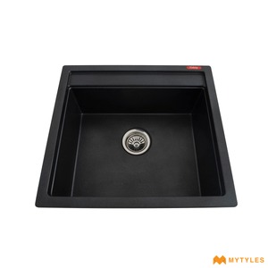 undefined-Futura Kitchen Sink - Quartz Series FS 2220 NQ Black Code14123 (22x20x8 inch, Single Bowl)