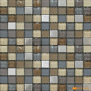 undefined-Imported Multi Color Mosaic Wall Tile Code32744 (300x300mm, Glossy)
