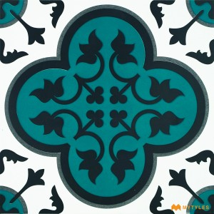 undefined-Vitrified Blue Moroccan Floor and Wall Tile Code34191 (300x300mm, Matt)