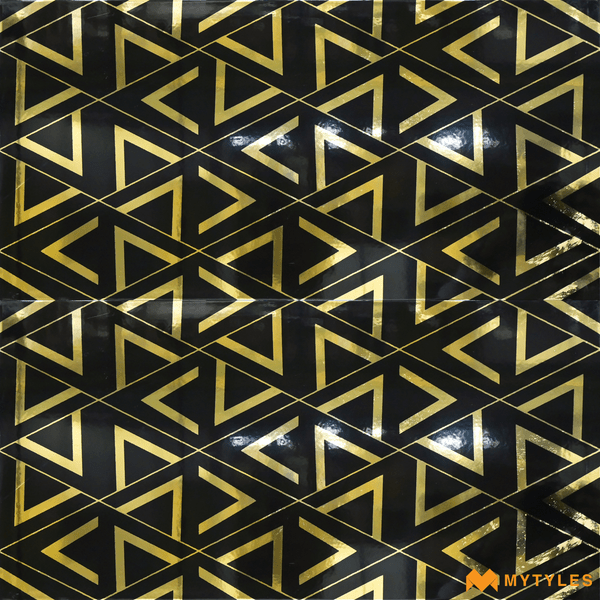 Metallic Tiles-Ceramic Black Highlighter Wall Tile Code26917 (300x600mm, Hi-Glossy)