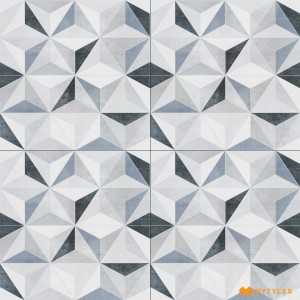undefined-Ceramic Grey 3D Design Floor and Wall Tile Code28231 (300x300mm, Matt)