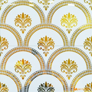 undefined-Ceramic White and Gold Highlighter Wall Tile Code29235 (300x600mm, Metallic)