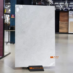 undefined-Vitrified White Slab Floor and Wall Tile Code37290 (1200x1800mm, Glossy)
