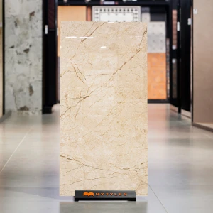 undefined-Vitrified Cream Floor and Wall Tile Code10136 (600x1200mm, Glossy)