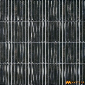 undefined-Ceramic Black Fluted Wall Tile Code35874 (300x600mm, Glossy)