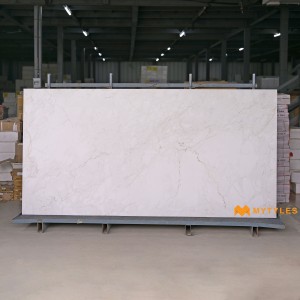 undefined-Vitrified White Slab Floor and Wall Tile Code35077 (1200x2400mm, Matt)