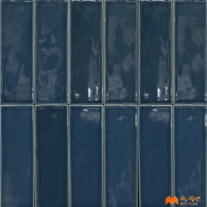 undefined-Imported Blue Subway Wall Tile Code37769 (50x150mm, Glossy)