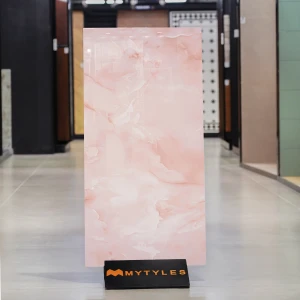 undefined-Vitrified Pink Floor and Wall Tile Code37418 (600x1200mm, Glossy)