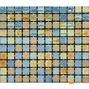 undefined-Imported Glass Mosaic Wall Tile Code26183 (312x495mm, Metallic)