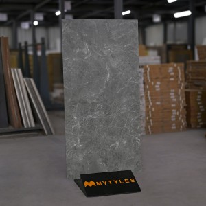undefined-Vitrified Black Floor and Wall Tile Code34077 (600x1200mm, Matt)