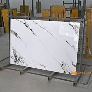 undefined-Vitrified White Slab Floor and Wall Tile Code22722 (1200x1800mm, Glossy)
