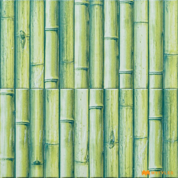 Kitchen-Ceramic Green Bamboo Wall Tile Code31398 (300x300mm, Glossy)