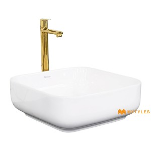 undefined-Parryware Ceramic White Wash Basin Code35015 (390x390mm, Glossy)-Inslim 390