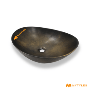undefined-Quartz Black Gold Wash Basin Code16860 (360x460mm, Matt)
