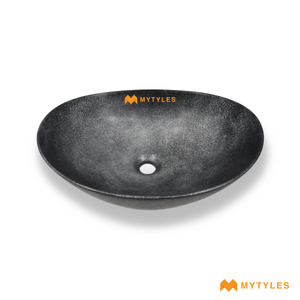 undefined-Quartz Black Silver Wash Basin Code16872 (360x460mm, Matt)