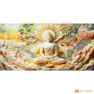 undefined-Vitrified Buddha Wall Poster Tile Code38234 (600x1200mm, Matt)