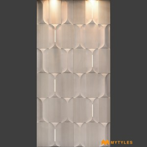 undefined-Mint Textured Wave Stone Mural Code35789 (2x4 Feet, Stone)