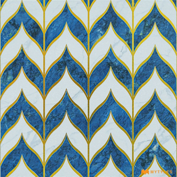 Metallic Tiles-Imported Blue Highlighter Floor and Wall Tile Code28849 (600x600mm, Metallic)