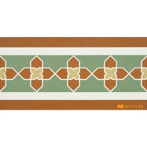 undefined-Brown and Green Carpet Design Floor and Wall Tile Code30732 (150x300mm, Matt)