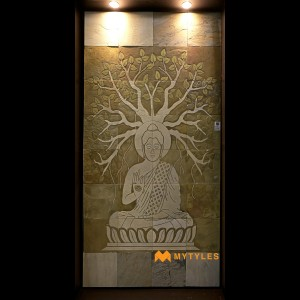 undefined-Natural Stone Mural Buddha MYTMU006 Code22080 (4x6 Feet, Slatestone)