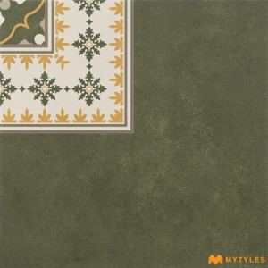 undefined-Ceramic Green Carpet Corner Floor and Wall Tile Code36086A (300x300mm, Matt)