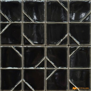undefined-Imported Black Subway Wall Tile Code32711 (62x125mm, Glossy)