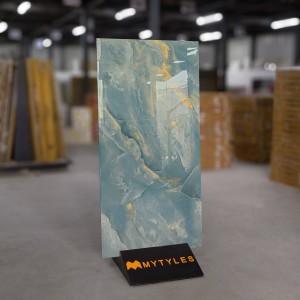 undefined-Vitrified Blue Floor and Wall Tile Code28968 (600x1200mm, Hi-Glossy)