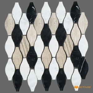 undefined-Imported White Mosaic Floor and Wall Tile Code32735 (300x300mm, Matt)