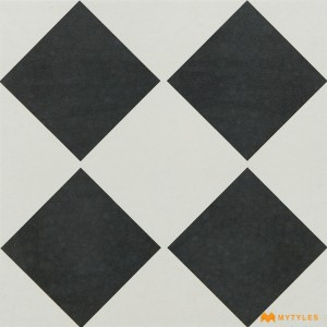 undefined-White and Black Moroccan Floor and Wall Tile Code30242 (300x300mm, Matt)