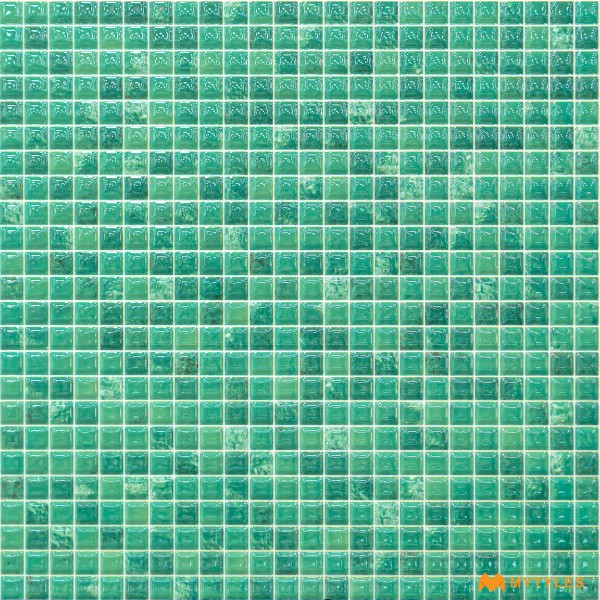Mosaic Tiles-Ceramic Green Mosaic Wall Tile Code31442 (300x300mm, Glossy)