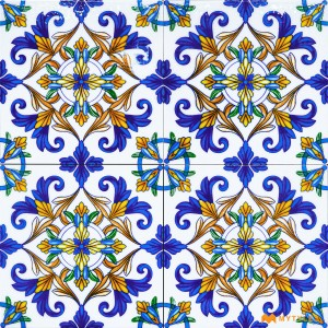 undefined-Decorative Blue Tile Code30349 (150x150mm, Glossy, 4Pc in Box)