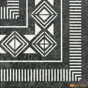 White and Black Carpet Design Tile Code30743