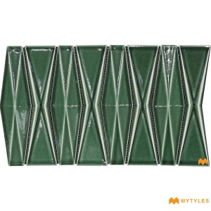 undefined-Imported Green Mosaic Wall Tile Code31534 (205x318mm, Glossy)