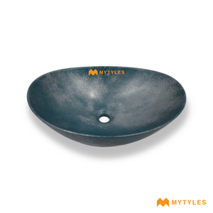 undefined-Quartz Turquoise Silver Wash Basin Code16862 (360x460mm, Matt)