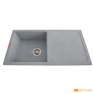 undefined-Futura Kitchen Sink - Quartz Series FS 3417 NQ Grey Code14135 (34x17 Inch,Single Bowl)