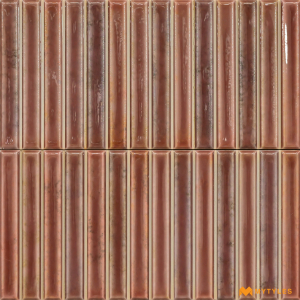 undefined-Imported Red Kitkat Mosaic Wall Tile Code27127 (125x250mm, Glossy)