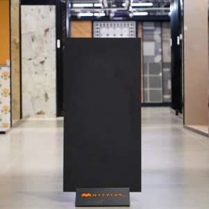 undefined-Vitrified Black Floor and Wall Tile Code37235 (600x1200mm, Matt)