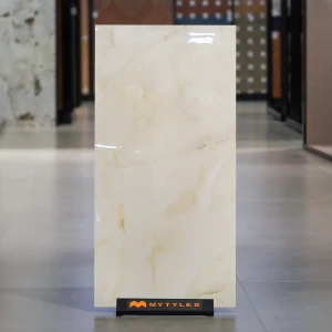 undefined-Vitrified Cream Floor and Wall Tile Code37503 (600x1200mm, Glossy)