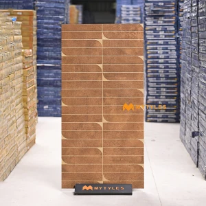 undefined-Vitrified Terracotta Geometric Floor and Wall Tile Code36959 (600x1200mm, Matt)