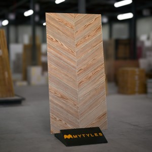 undefined-Brown Chevron Pattern Wooden Floor and Wall Tile Code29436 (600x1200mm, Matt)