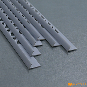 undefined-Tiles Corner Beading Grey (8 Feet Length, PVC, Matt)