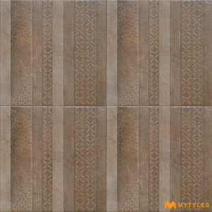 undefined-Vitrified Brown Digital Parking Floor and Wall Tile Code27625 (400x400mm, Matt)